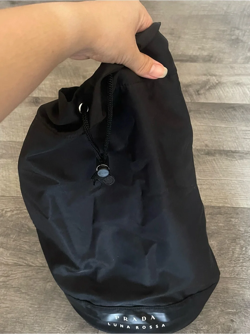 Prada Black Luna Rossa Drawstring SHOULDER/DUFFLE BAG